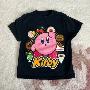 Kirby Kids Black T-Shirt with Colorful Design